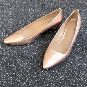 Rose Gold Leather Pumps